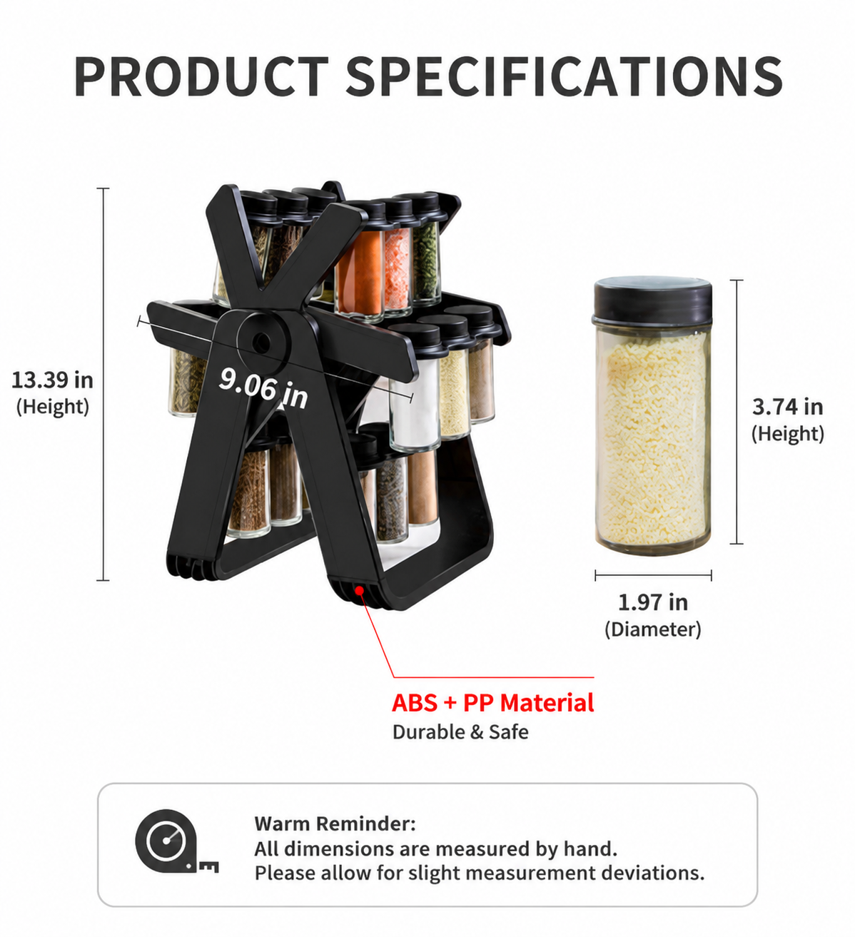 Modern Revolving Spice Rack Organizer – 360° Rotating Kitchen Storage with Premium Glass Jars