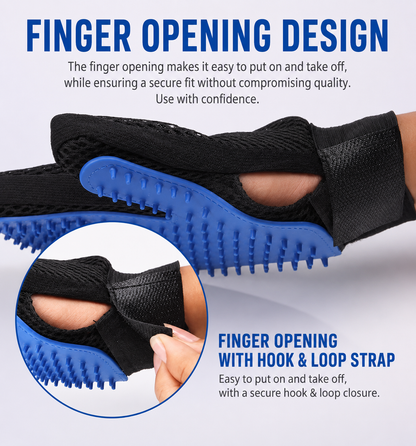 2-in-1 Pet Grooming & Massage Glove - Gentle Deshedding Brush for Cats & Dogs