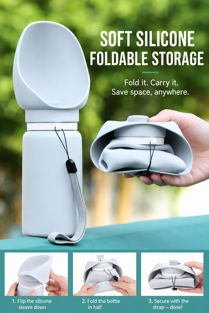 Portable Dog Water Bottle - Leak-Proof Travel Puppy Drink Dispenser & Feeder for Walking & Hiking