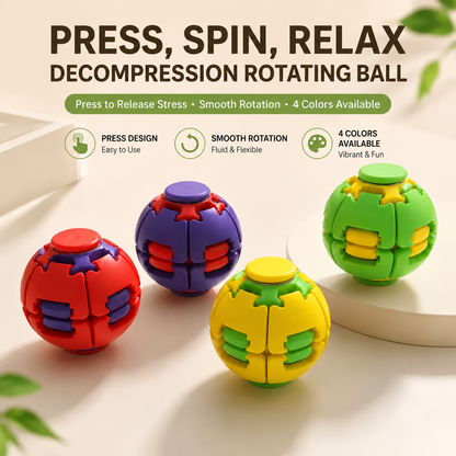 3D Decompression Press & Spin Fidget Ball – Ultimate Stress Relief & Focus Toy