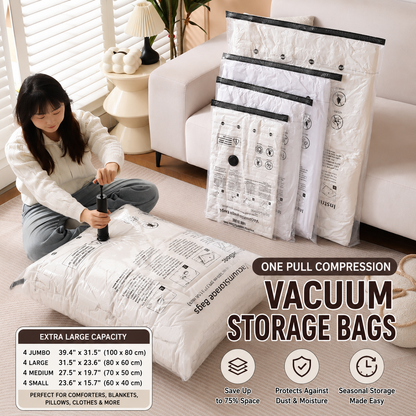Premium Heavy-Duty Vacuum Storage Bags for Clothes, Pillows & Comforters