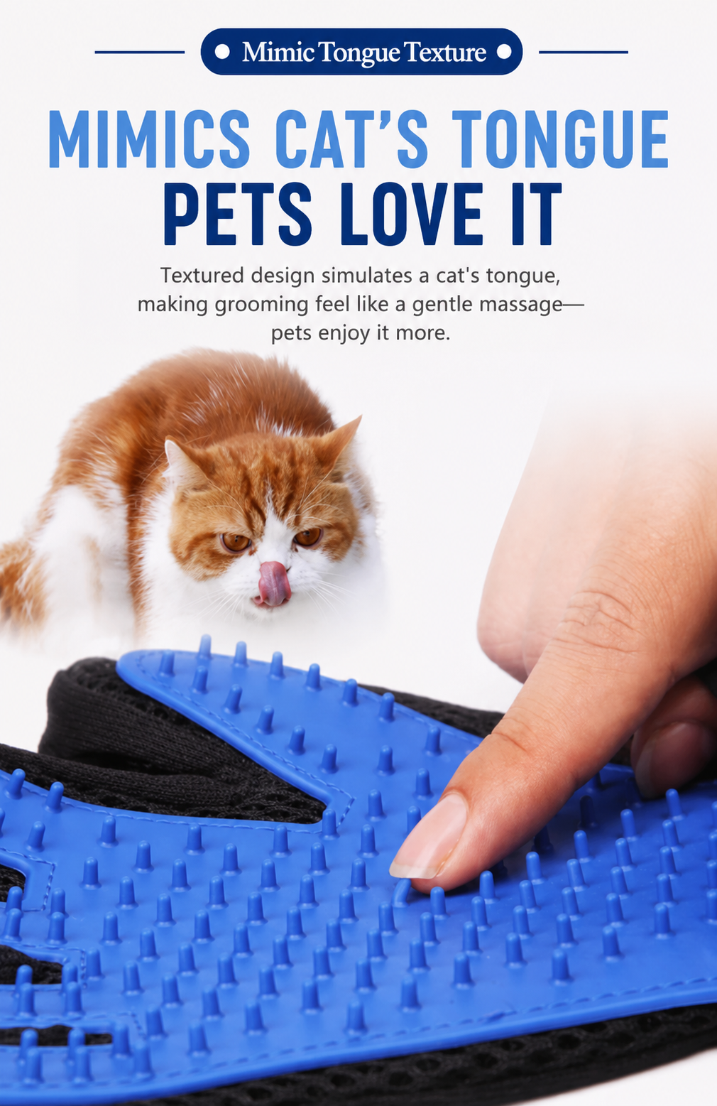 2-in-1 Pet Grooming & Massage Glove - Gentle Deshedding Brush for Cats & Dogs