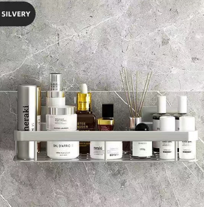 Premium No-Drill Space Aluminum Shower Caddy - Strong Suction Bathroom Shelf