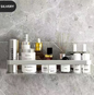 Premium No-Drill Space Aluminum Shower Caddy - Strong Suction Bathroom Shelf