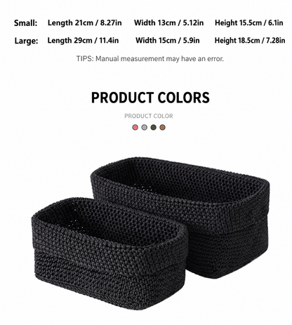Nordic Hand-Woven Storage Basket - Elegant Ice Silk Organizer for Kitchen, Bathroom & Home