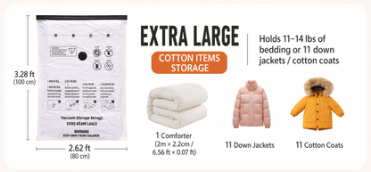 Premium Heavy-Duty Vacuum Storage Bags for Clothes, Pillows & Comforters