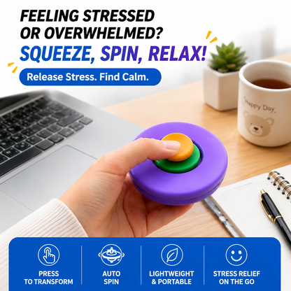 3D Decompression Press & Spin Fidget Ball – Ultimate Stress Relief & Focus Toy