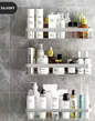 Premium No-Drill Space Aluminum Shower Caddy - Strong Suction Bathroom Shelf