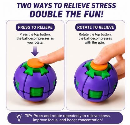 3D Decompression Press & Spin Fidget Ball – Ultimate Stress Relief & Focus Toy