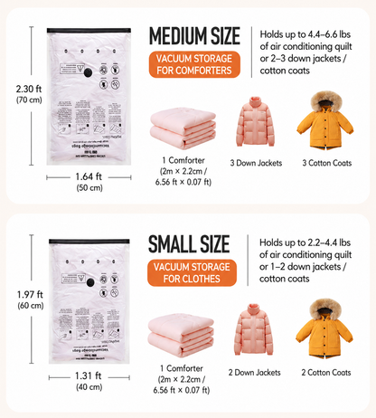 Premium Heavy-Duty Vacuum Storage Bags for Clothes, Pillows & Comforters