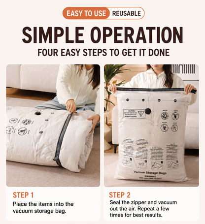 Premium Heavy-Duty Vacuum Storage Bags for Clothes, Pillows & Comforters
