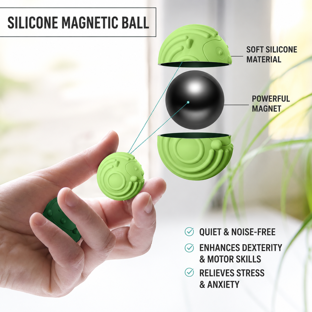 Premium Spiky Magnetic Sensory Balls for Stress Relief & Focus