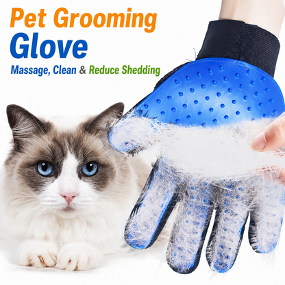 2-in-1 Pet Grooming & Massage Glove - Gentle Deshedding Brush for Cats & Dogs