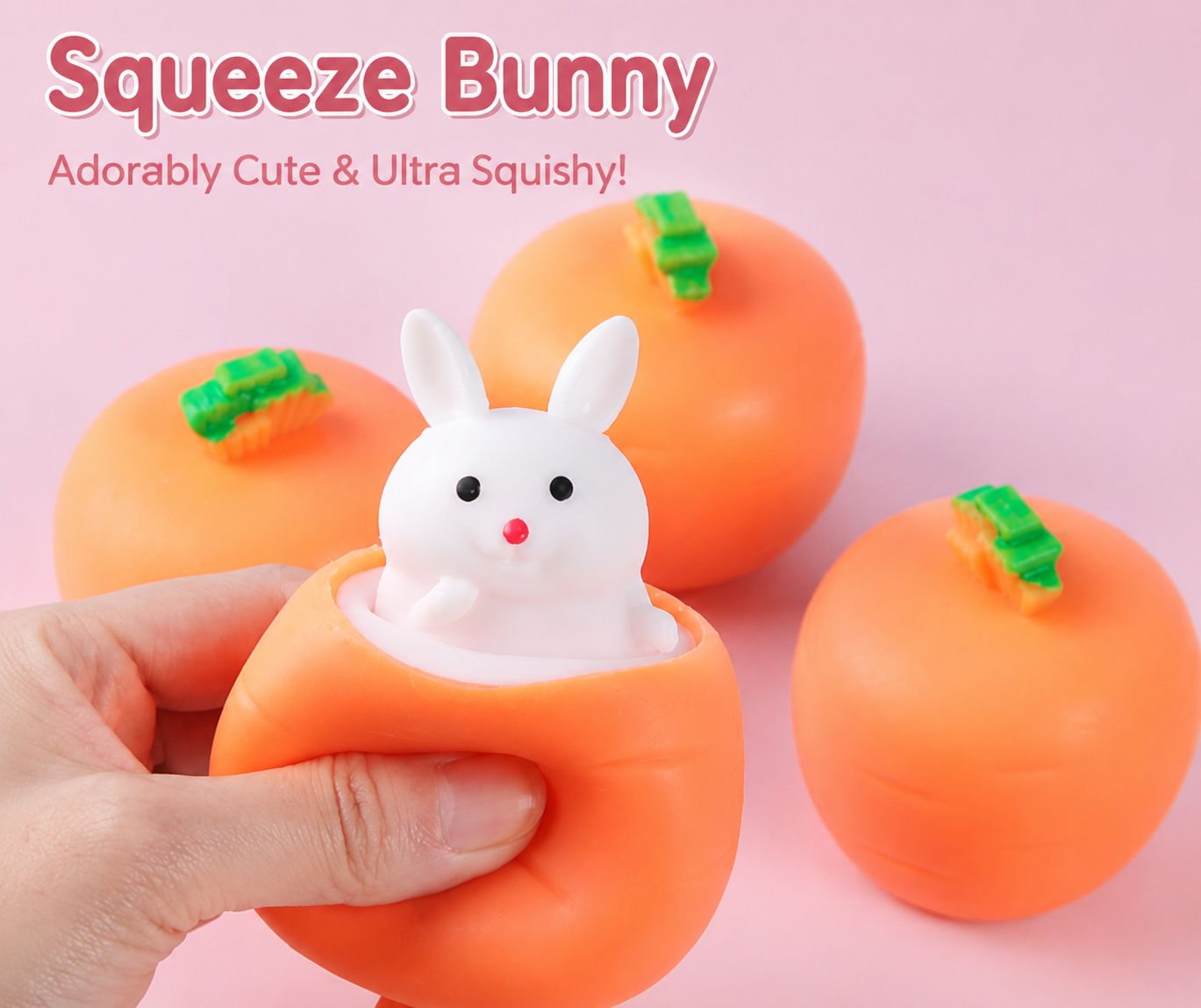 Pop-Up Cute Bunny & Pumpkin Squeeze Toy – Stress Relief Fidget Toy