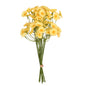 realistic artificial chamomile flower bouquet with vibrant yellow petals on a clean white background