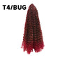 premium synthetic afro curly ponytail extension in shade t four bug displayed on a clean white background