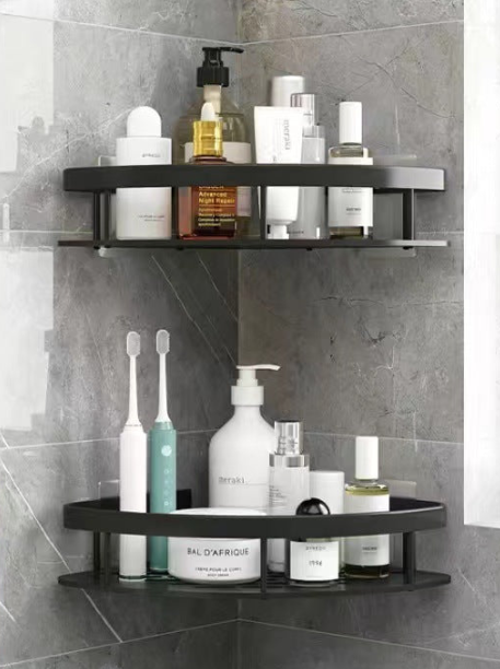 Premium No-Drill Space Aluminum Shower Caddy - Strong Suction Bathroom Shelf