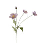 realistic faux silk poppy flowers in light purple lavender color on a clean white background