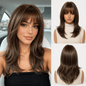 Glamour Layered Long Wavy Wig with Air Bangs | Daliyvibe
