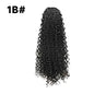 premium synthetic afro kinky curly ponytail extension in shade one b displayed on a clean white background