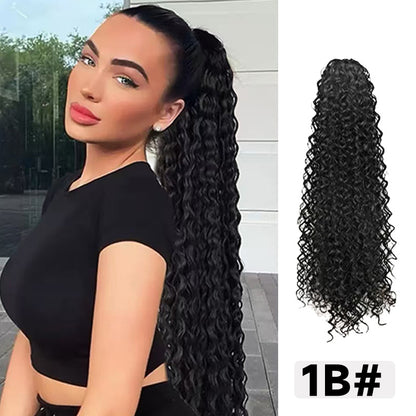 Drawstring Ponytail, Afro Wave, Deep Curly Hair, Ponytail Extension, Coily Hair, Synthetic Ponytail