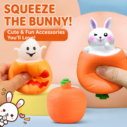 Pop-Up Cute Bunny & Pumpkin Squeeze Toy – Stress Relief Fidget Toy