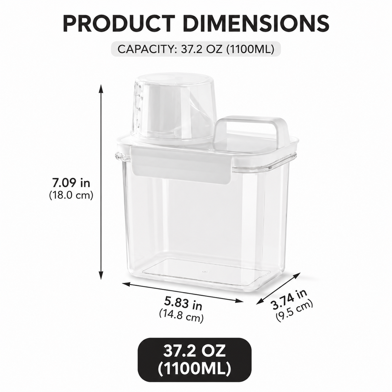 Airtight Cereal & Grain Storage Containers with Measuring Cup Lid