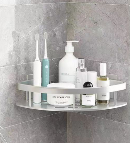 Premium No-Drill Space Aluminum Shower Caddy - Strong Suction Bathroom Shelf