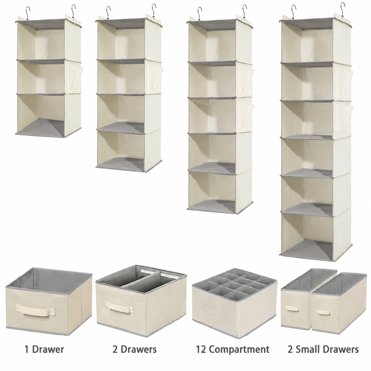 Space-Saving Fabric Hanging Wardrobe System - All-in-One Closet Storage Organizer Collection