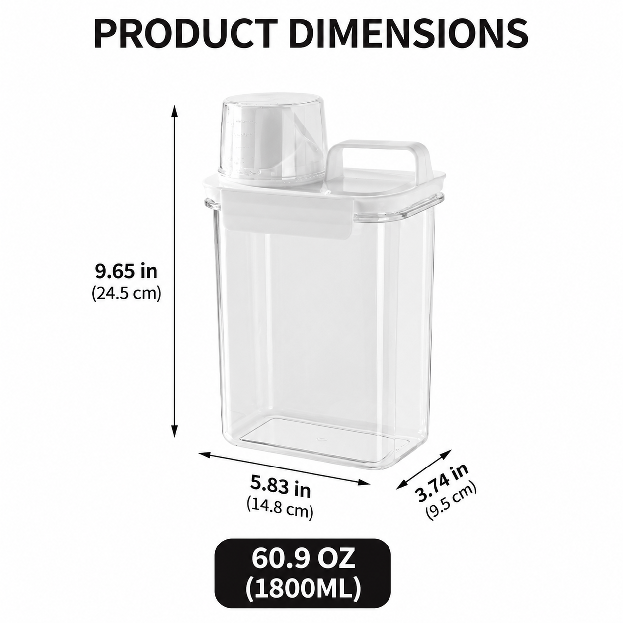 Airtight Cereal & Grain Storage Containers with Measuring Cup Lid