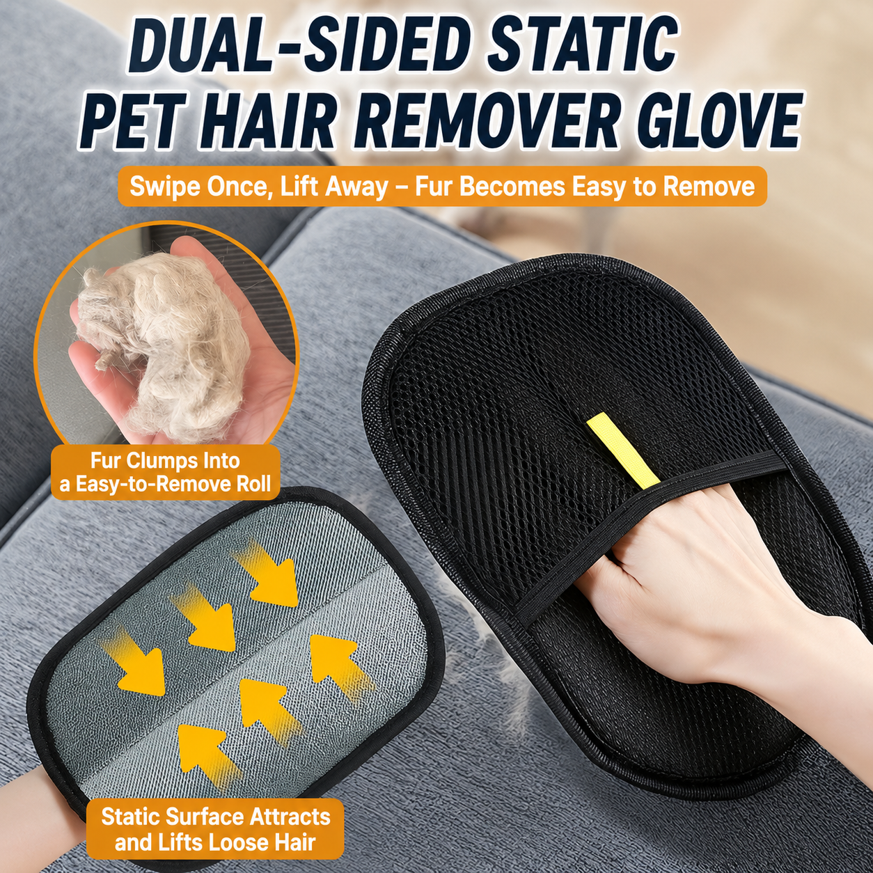 2-in-1 Pet Grooming & Massage Glove - Gentle Deshedding Brush for Cats & Dogs