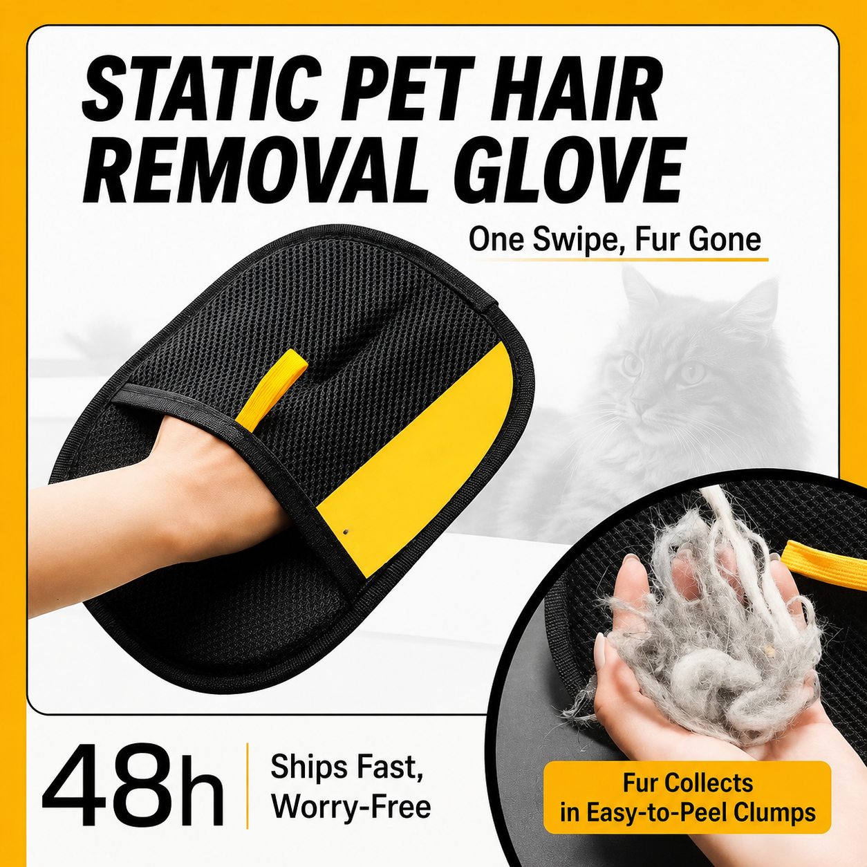 2-in-1 Pet Grooming & Massage Glove - Gentle Deshedding Brush for Cats & Dogs