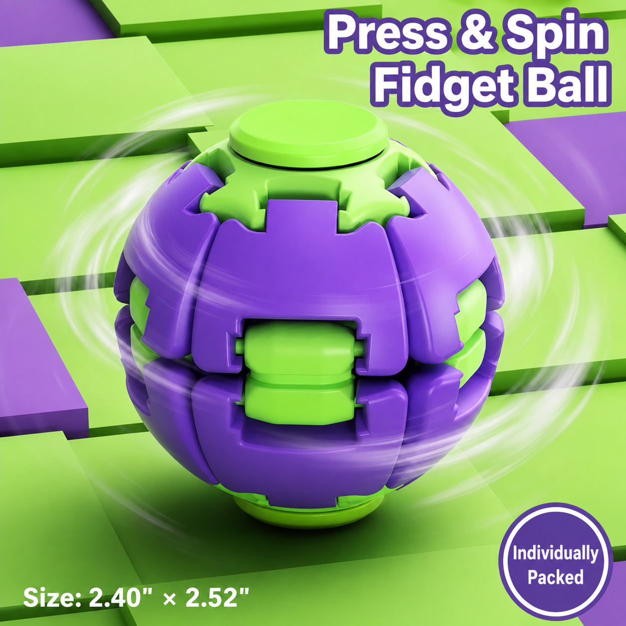 3D Decompression Press & Spin Fidget Ball – Ultimate Stress Relief & Focus Toy