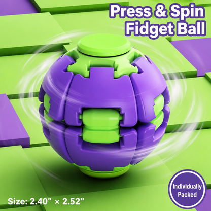 3D Decompression Press & Spin Fidget Ball – Ultimate Stress Relief & Focus Toy