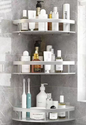 Premium No-Drill Space Aluminum Shower Caddy - Strong Suction Bathroom Shelf