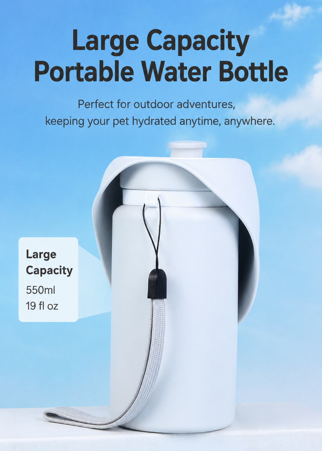 Portable Dog Water Bottle - Leak-Proof Travel Puppy Drink Dispenser & Feeder for Walking & Hiking