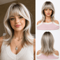 Glamour Layered Long Wavy Wig with Air Bangs | Daliyvibe