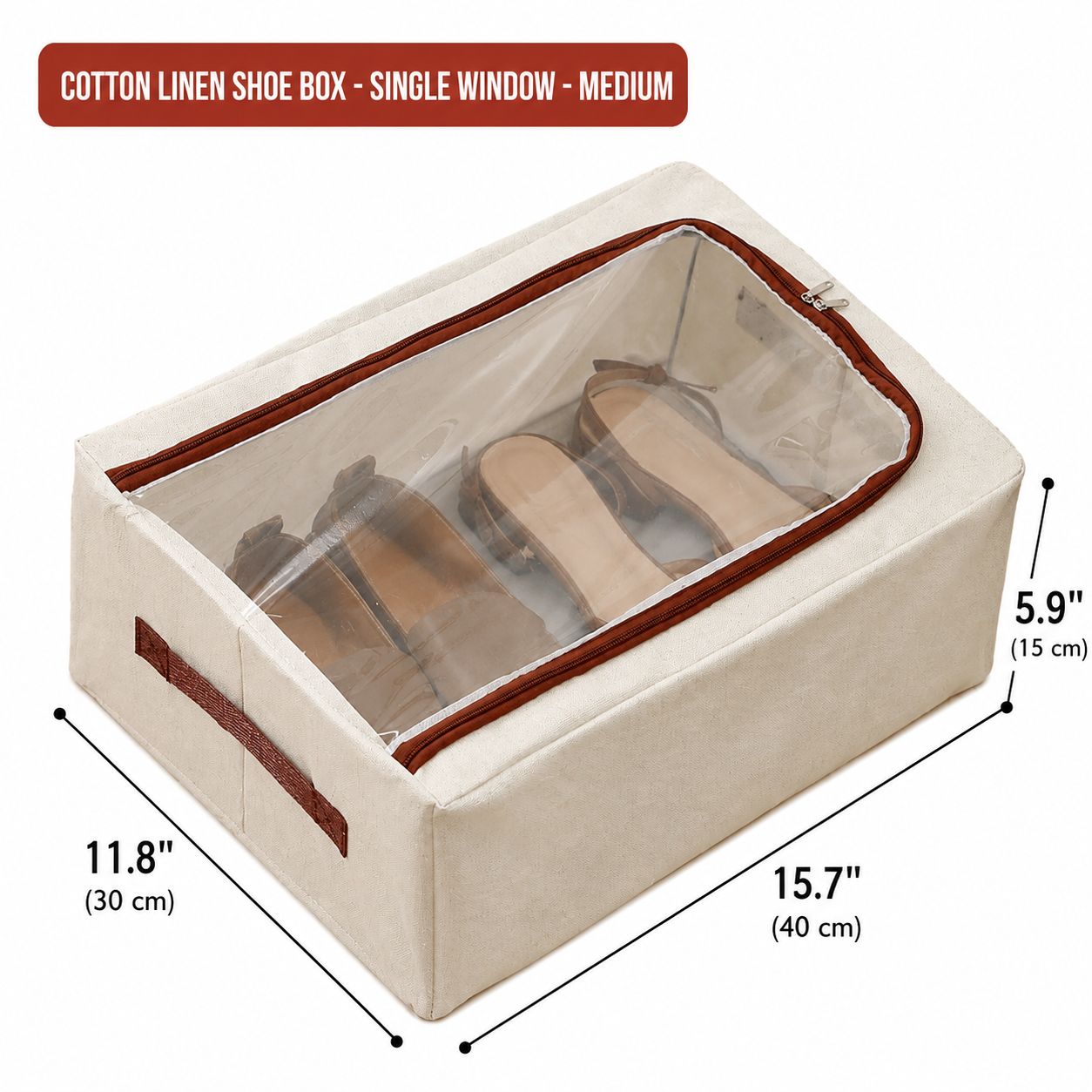 Premium Foldable Shoe Storage Box - Clear Stackable Shoe Organizer with Dual Handles