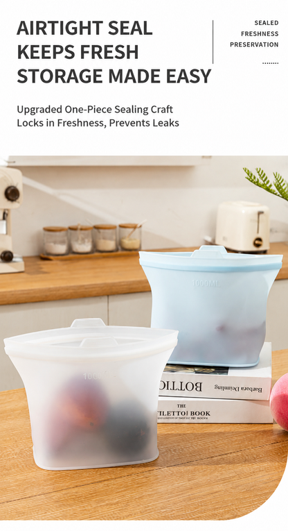 Premium Reusable Silicone Food Storage Bags – Leakproof, Freezer & Microwave Safe Eco-Friendly Bags
