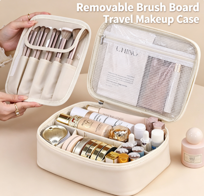 Premium Large-Capacity Travel Makeup Bag with Customizable Dividers