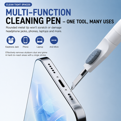 11-in-1 Ultimate Electronics Cleaning Kit - Multi-Function Cleaner for Keyboard, Earbuds, Phone Screen & Camera