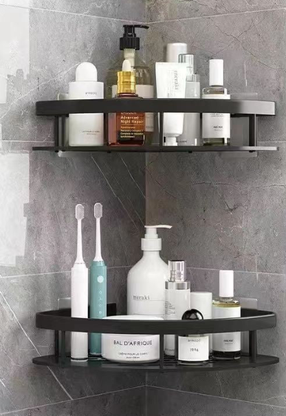 Premium No-Drill Space Aluminum Shower Caddy - Strong Suction Bathroom Shelf