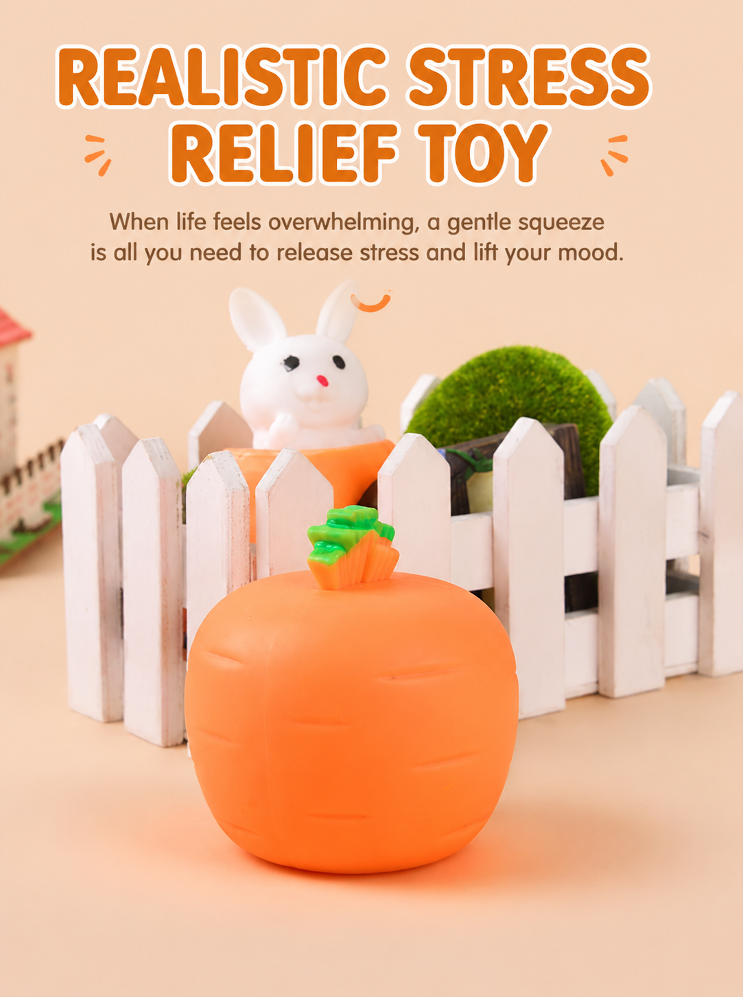 Pop-Up Cute Bunny & Pumpkin Squeeze Toy – Stress Relief Fidget Toy