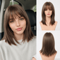 Glamour Layered Long Wavy Wig with Air Bangs | Daliyvibe