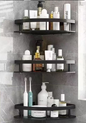 Premium No-Drill Space Aluminum Shower Caddy - Strong Suction Bathroom Shelf