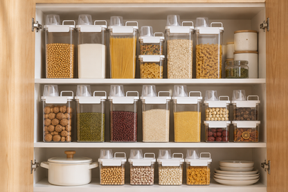 Airtight Cereal & Grain Storage Containers with Measuring Cup Lid