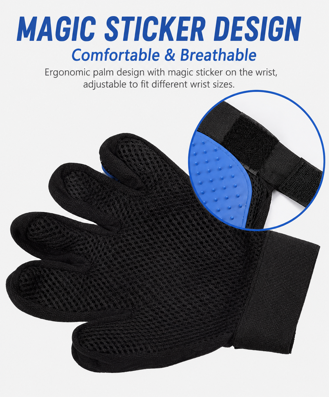 2-in-1 Pet Grooming & Massage Glove - Gentle Deshedding Brush for Cats & Dogs