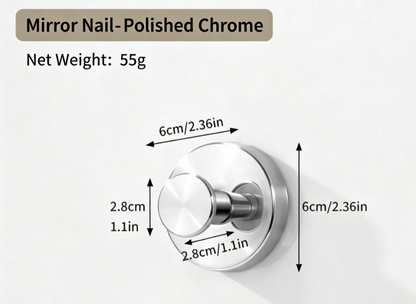 Heavy Duty Stainless Steel Vacuum Suction Cup Hooks – No-Drill Wall Mount Organizer