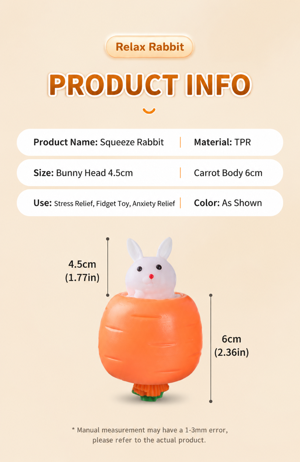 Pop-Up Cute Bunny & Pumpkin Squeeze Toy – Stress Relief Fidget Toy