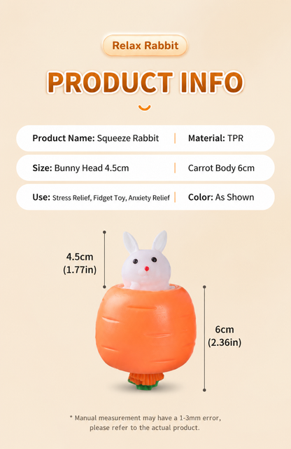 Pop-Up Cute Bunny & Pumpkin Squeeze Toy – Stress Relief Fidget Toy